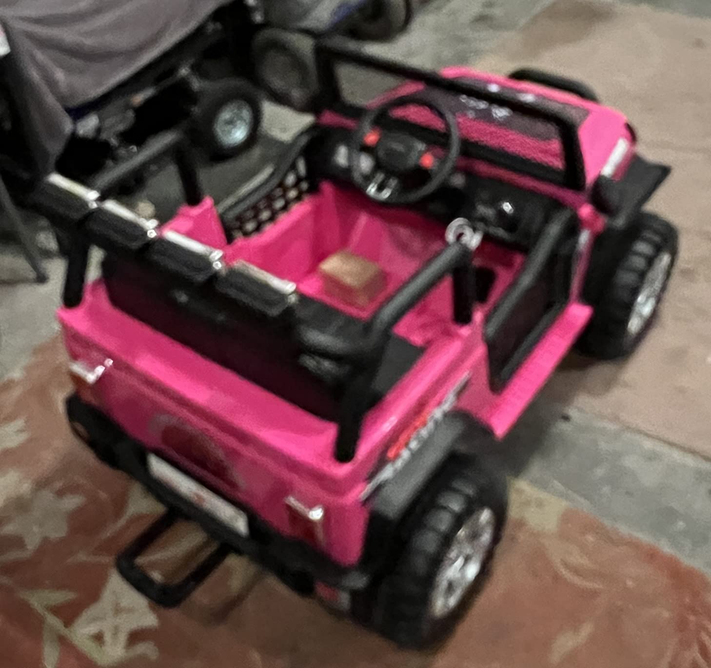Costzon 2-Seater Ride on Truck, 12V Battery Powered Electric Vehicle w/Remote Control, 2 Speeds, Spring Suspension, LED Light, Horn, Music/ MP3, 2 Doors Open, Ride on Car for Kids (Pink) customer photo 2