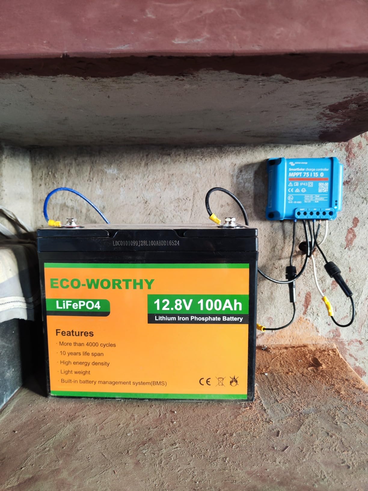 ECO-WORTHY 12V 100AH LiFePO4 Lithium Battery with Bluetooth, Max.1280Wh Energy, Low Temperature Protection, Group 24, Built-in 100A BMS, Perfect for Trolling Motor, RV, Boat, Solar Off-Grid customer photo 1