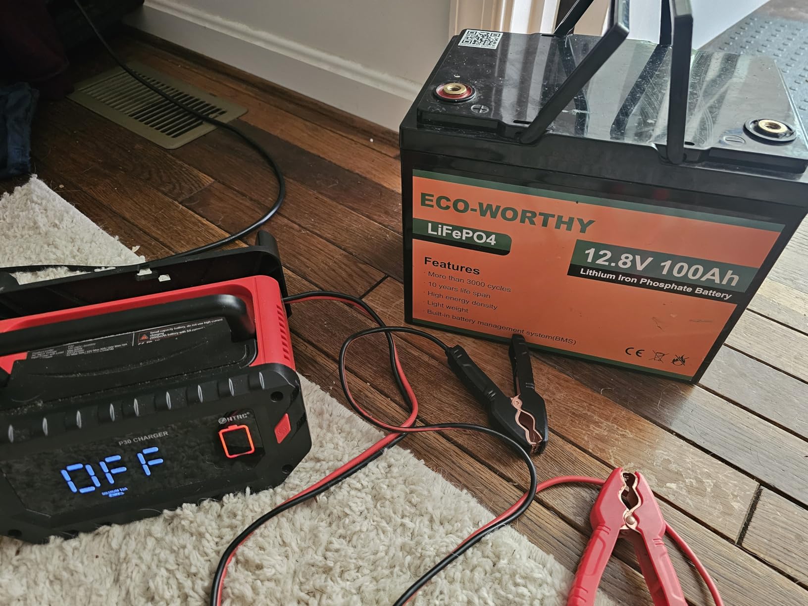 ECO-WORTHY 12V 100AH LiFePO4 Lithium Battery with Bluetooth, Max.1280Wh Energy, Low Temperature Protection, Group 24, Built-in 100A BMS, Perfect for Trolling Motor, RV, Boat, Solar Off-Grid customer photo 2