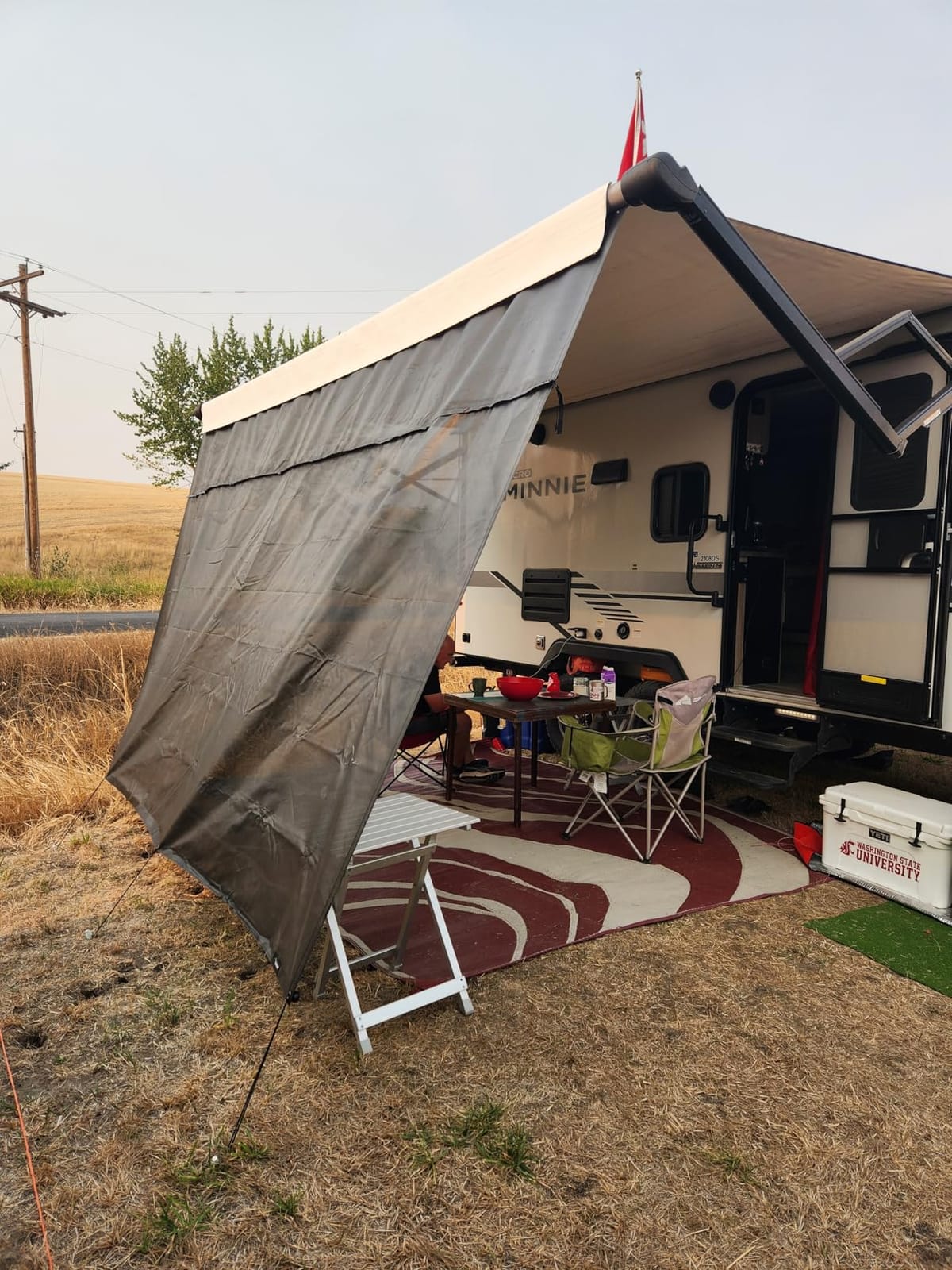 Dulepax RV Awning Sun Shade Screen with Zipper, 8'x15'3