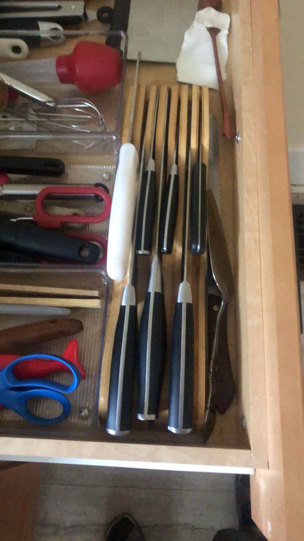 Bamboo Knife Block Holder, 9 Knives Dock, In-Drawer Knife Drawer Organizer customer photo 1
