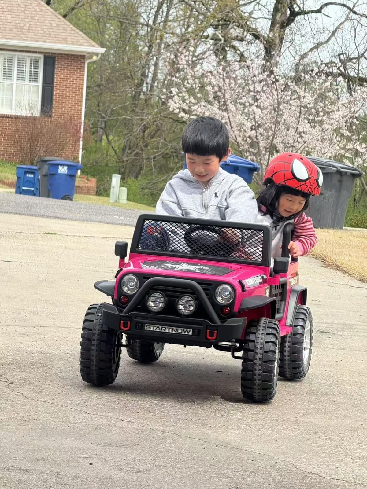OLAKIDS Kids Ride on Truck, 2 Seater 12V Electric Vehicle with Remote Control, Toddler Battery Powered Toy Car with 2 Speeds Rocking Function Spring Suspension Bluetooth USB AUX Music customer photo 1