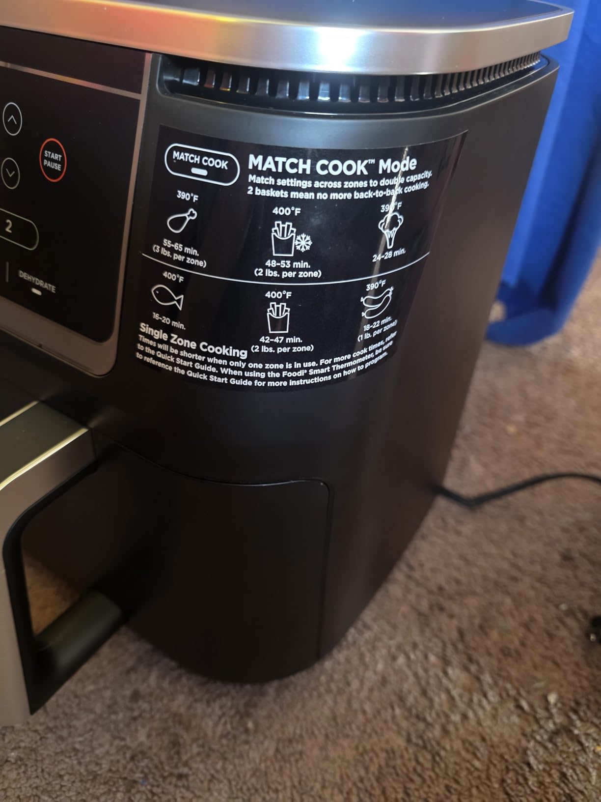 Ninja Foodi Air Fryer, 10 Qt DualZone Smart XL, 6-in-1, Black, DZ550 customer photo 1
