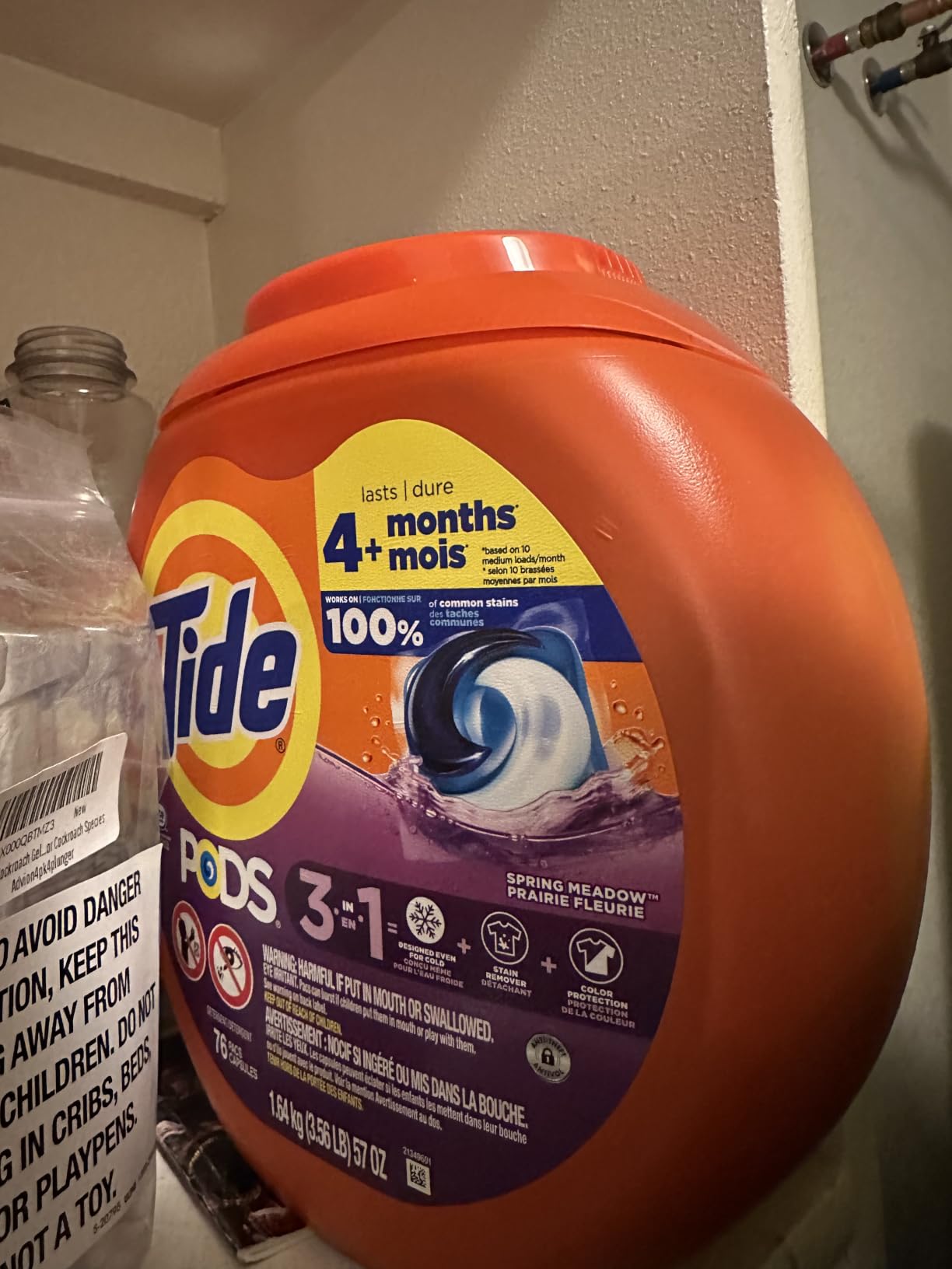 Tide PODS laundry detergent pacs, 3-in-1 Stain Remover, Odor Fighter, Color Protector, 76 Count, HE compatible, Spring Meadow Scent customer photo 1