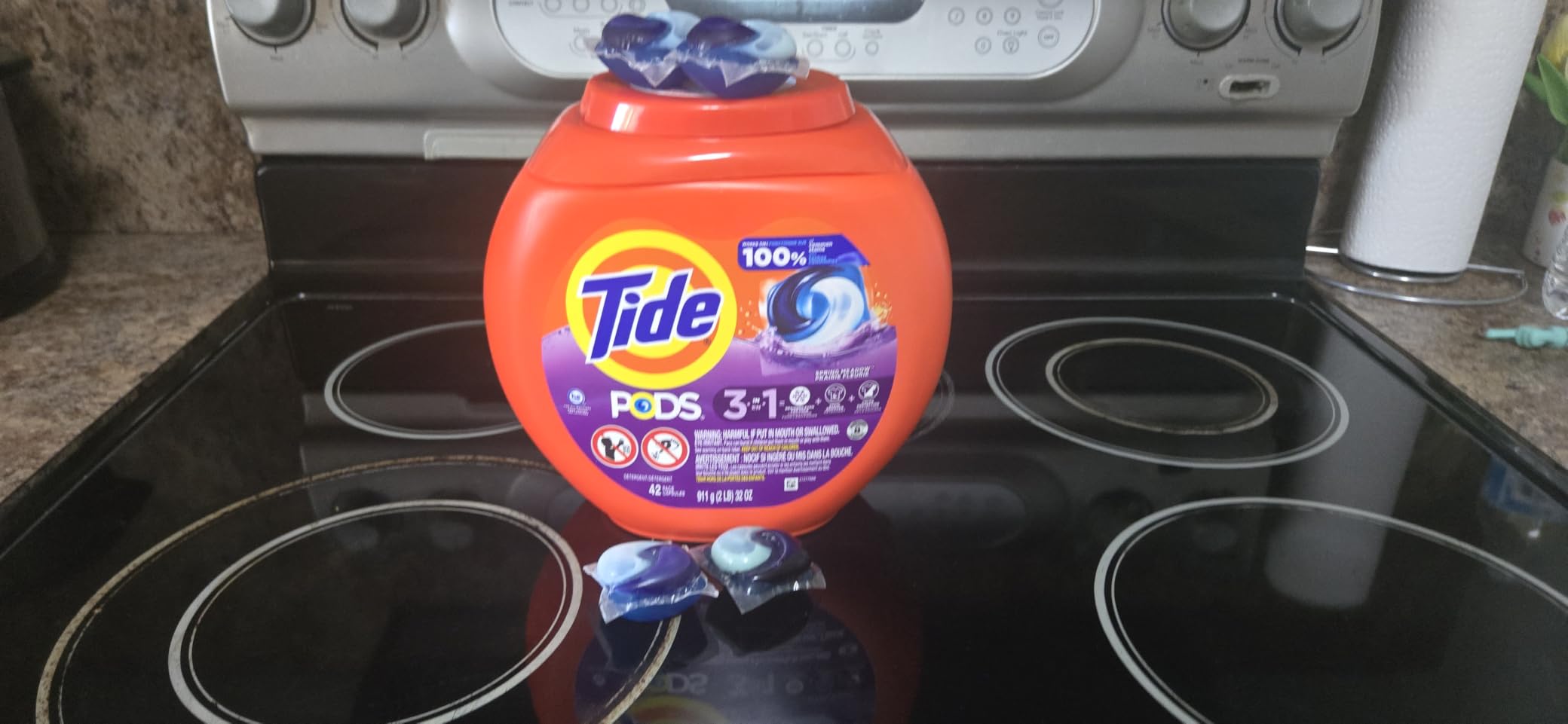 Tide PODS laundry detergent pacs, 3-in-1 Stain Remover, Odor Fighter, Color Protector, 76 Count, HE compatible, Spring Meadow Scent customer photo 2