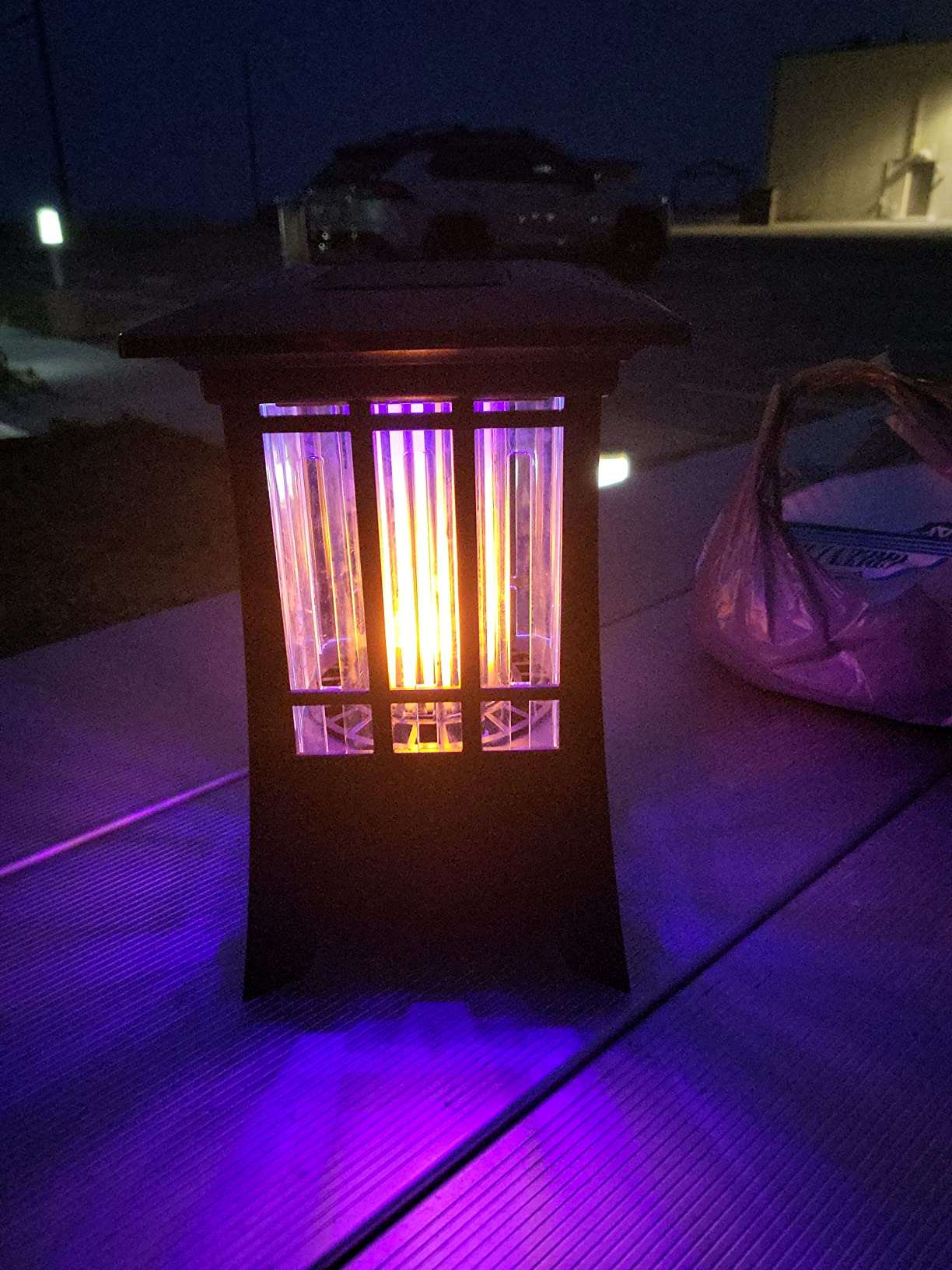 PIC Solar Bug Zapper, Cordless Patio Lantern, 600V Zapping Grid, 2 In 1 Light Mode with LED Flame Effect, Wide 1/2 Acre Coverage, Weatherproof, Auto On/Off, Showstopping Fly Trap Design, Pack of 2 customer photo 2