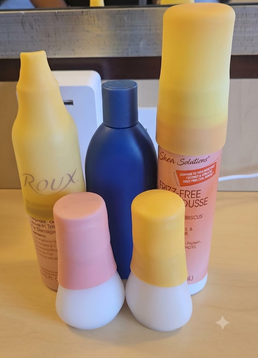 TRANOMOS Silicone Bottle Covers Travel Essentials for Women Men, Beach Vacation Essentials, Travel Size Toiletries Accessories, Cruise Ship Essentials 2026, Must Haves, Leak Proofing customer photo 1