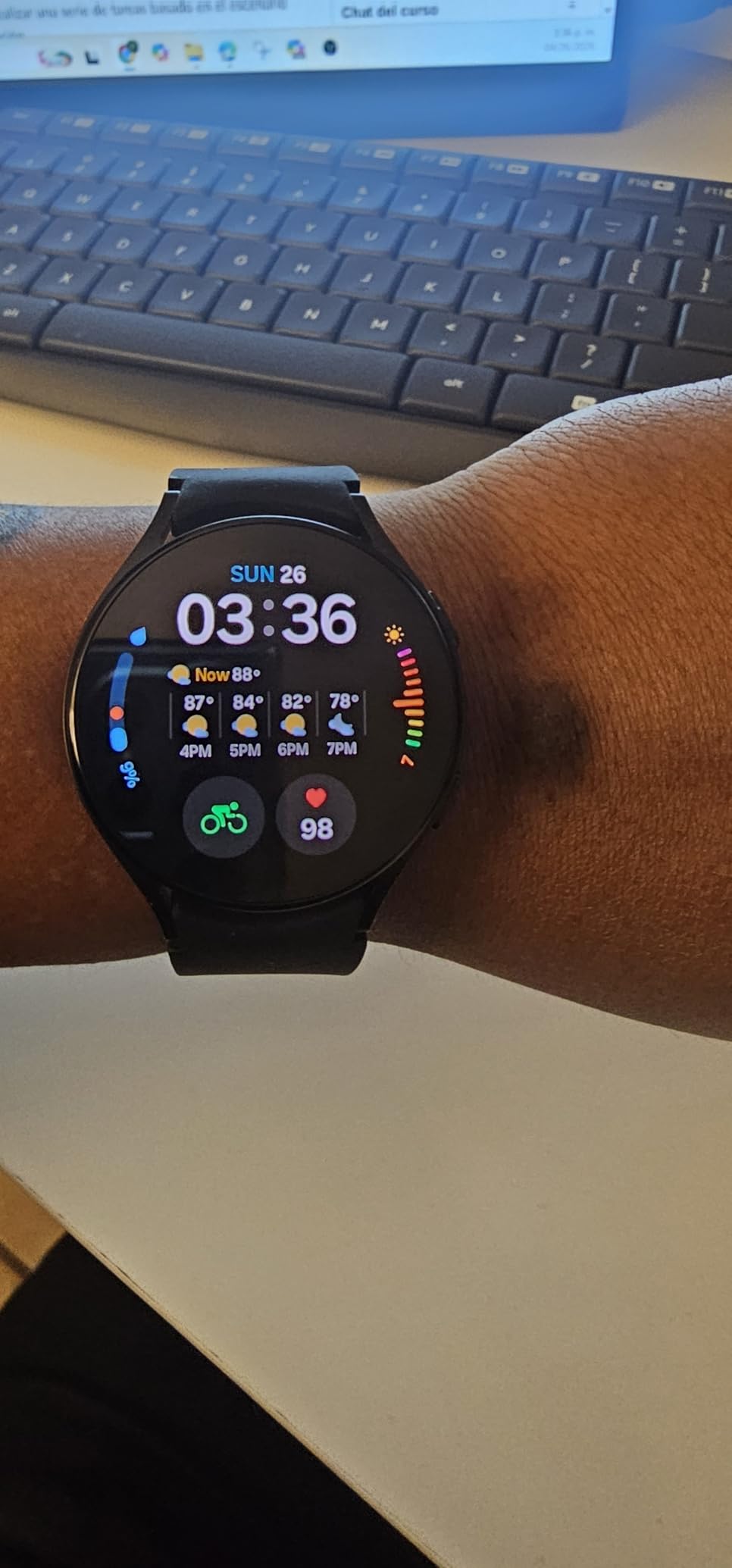 SAMSUNG Galaxy Watch 5 44mm Bluetooth Smartwatch w/Body, Health, Fitness and Sleep Tracker, Improved Battery, Sapphire Crystal Glass, Enhanced GPS Tracking, US Version, Gray (Renewed) customer photo 1