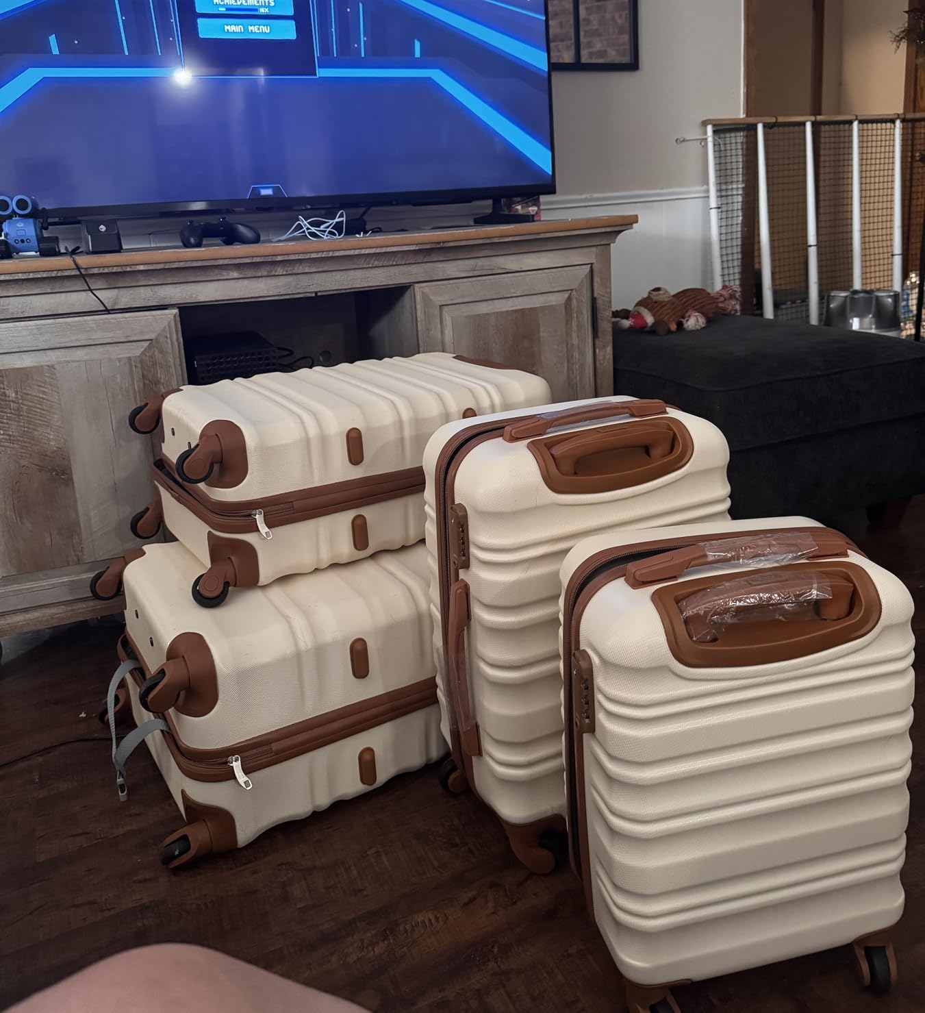 LONG VACATION Luggage Set 6 Piece Luggage ABS hardshell TSA Lock Spinner Wheels Luggage Carry on Suitcase (NAVY, 6 piece set) customer photo 2