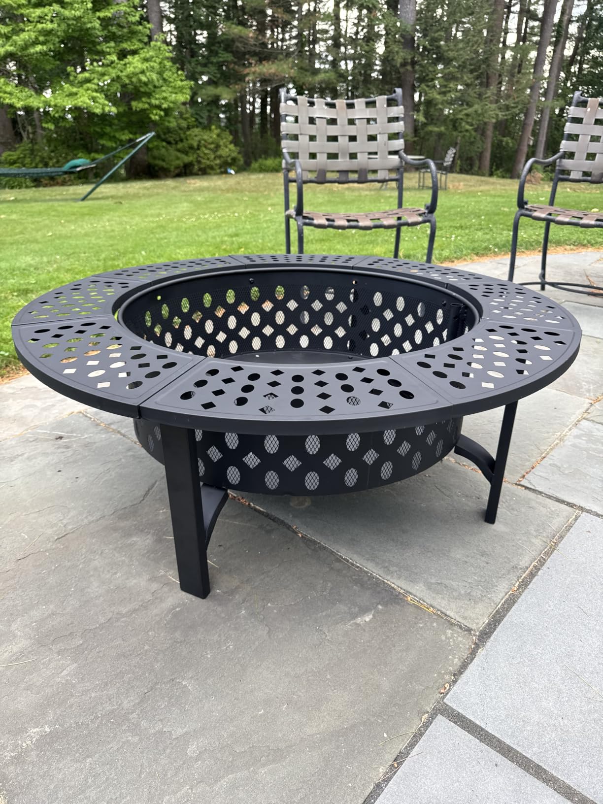 OutVue 36 Inch Fire Pit with 2 Grills,Wood Burning Fire Pits for Outside customer photo 1