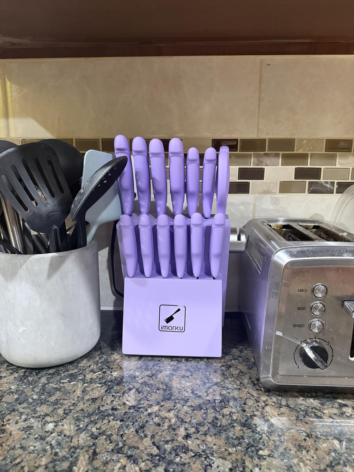 imarku G14 Japanese Kitchen Knife Set, Stainless Steel with Block, 14pc customer photo 1