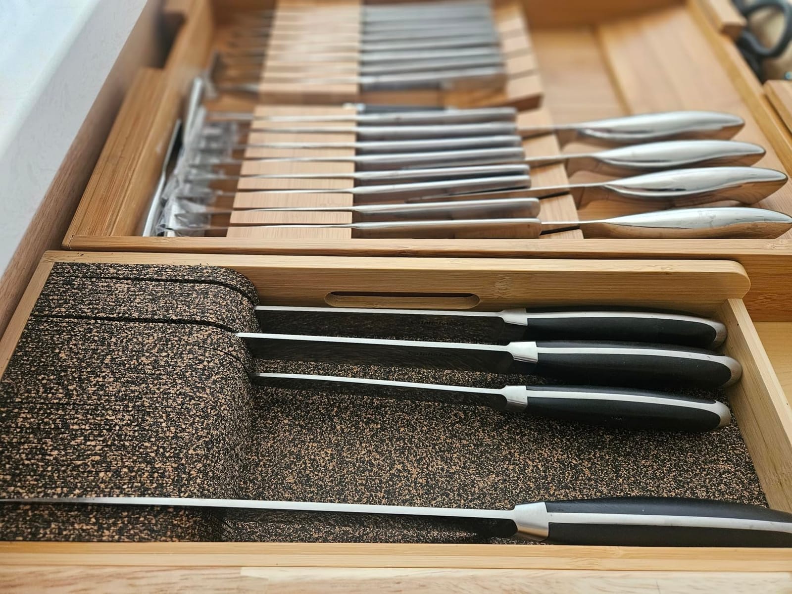 SpaceAid Knife Drawer Organizer Bamboo Insert Dock, Kitchen Steak Knives Holder Organizers Block for Drawer in Storage Organization (Small) customer photo 2