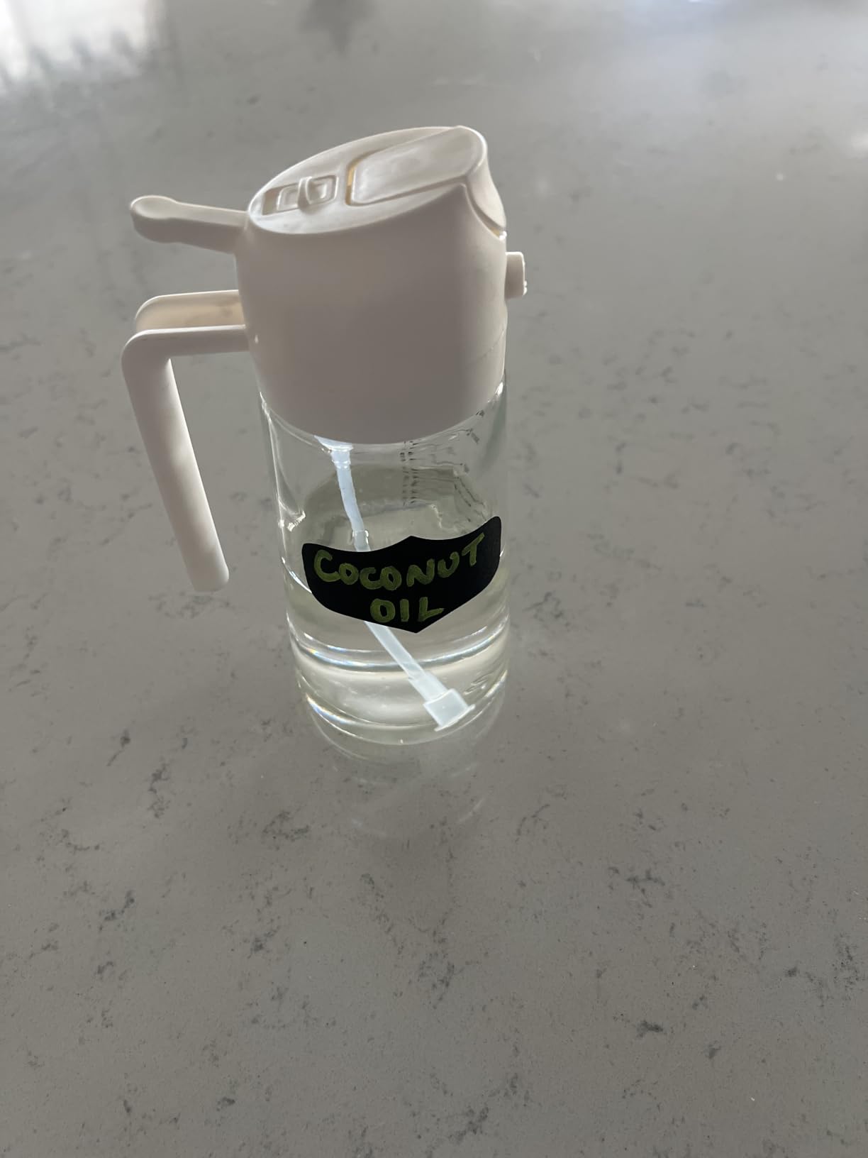 TrendPlain 16oz/470ml Glass Olive Oil Sprayer for Cooking – 2 in 1 Olive Oil Dispenser Bottle for Kitchen Gadgets and Air Fryer Accessories, Salad, BBQ - Black customer photo 1