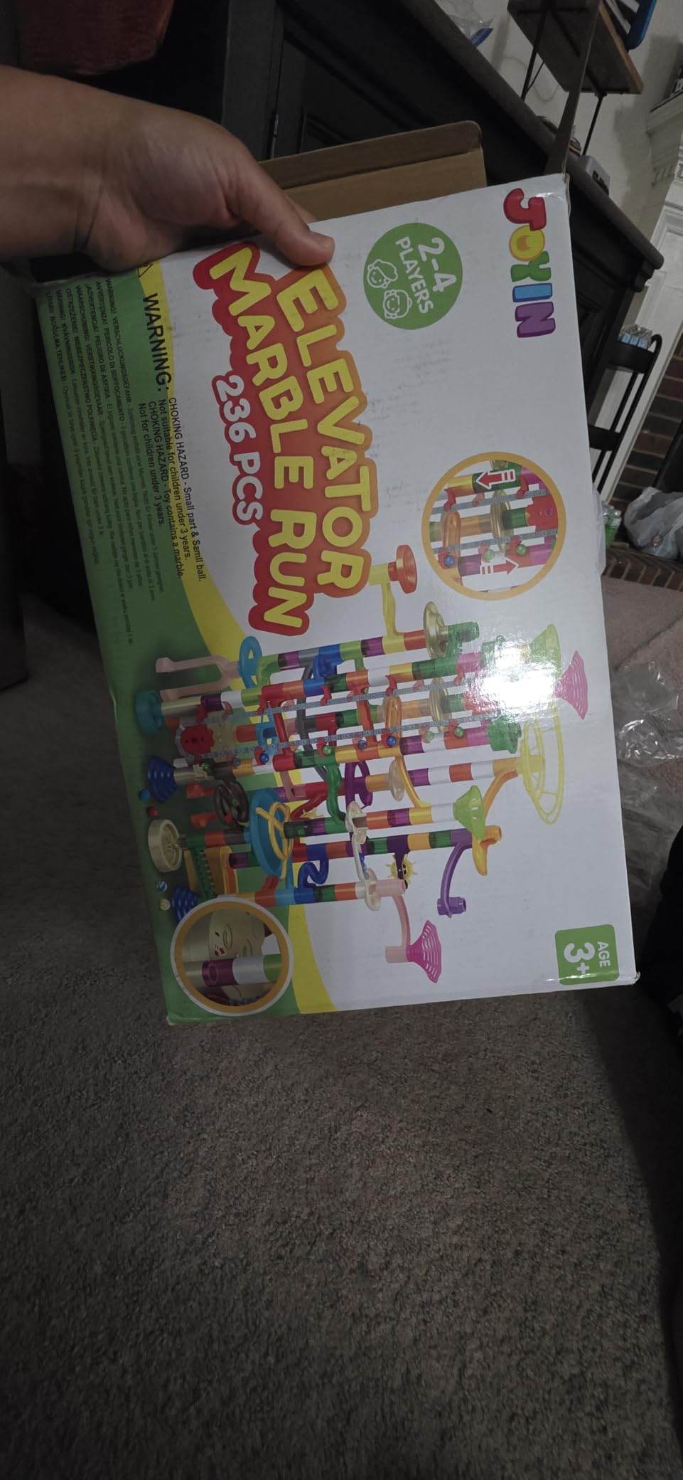 JOYIN 236Pcs Glowing Marble Run with Motorized Elevator- Construction Building Blocks Toys with 30 Glow in The Dark Plastic Marbles, STEM Toy for Boys and Girls, Christmas Birthday Gifts customer photo 2