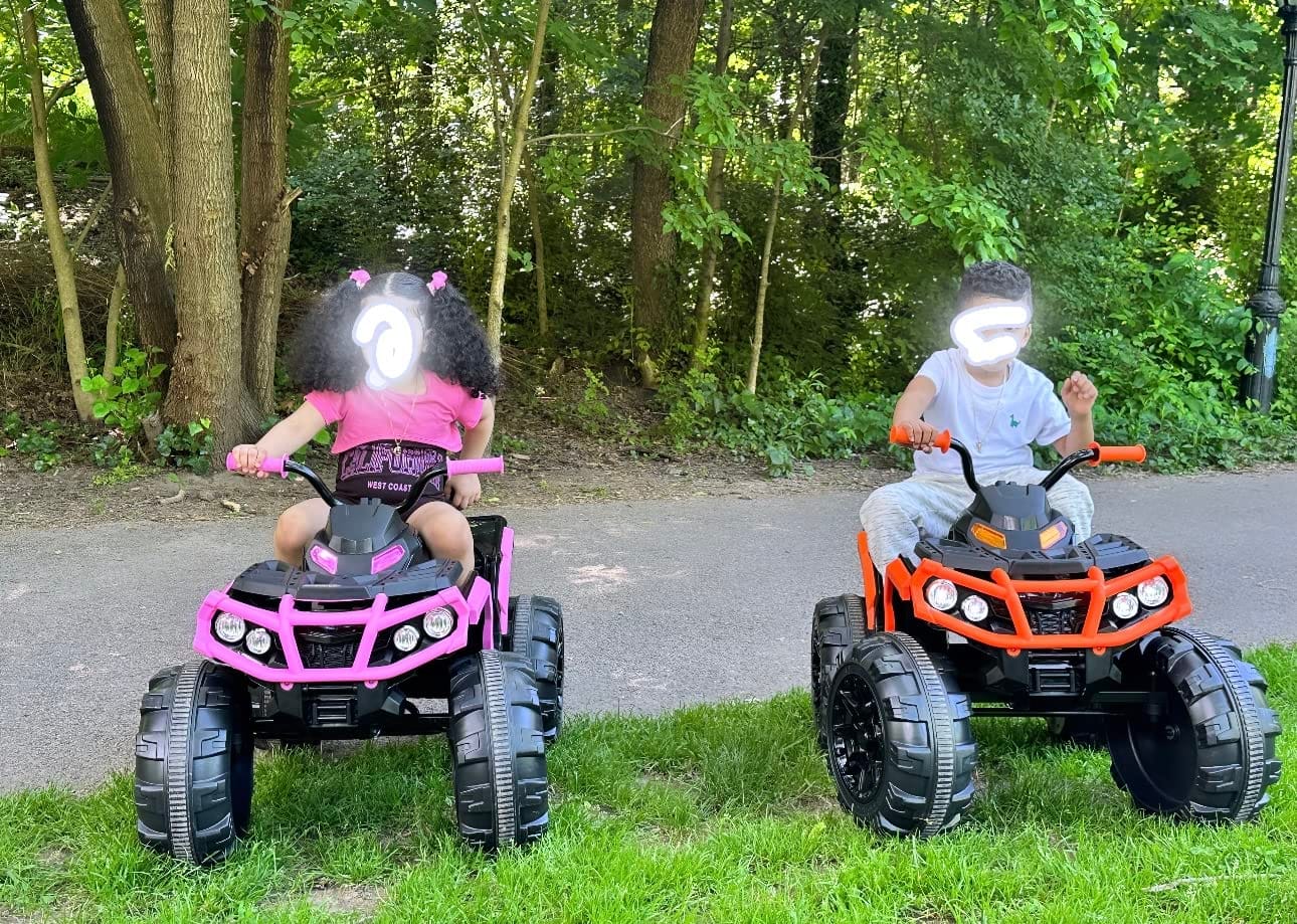 Best Choice Products 12V Kids Ride-On Electric ATV, 4-Wheeler Quad Car Toy w/Bluetooth Audio, 3.7mph Max Speed, Treaded Tires, LED Headlights, Radio - Hot Pink customer photo 2