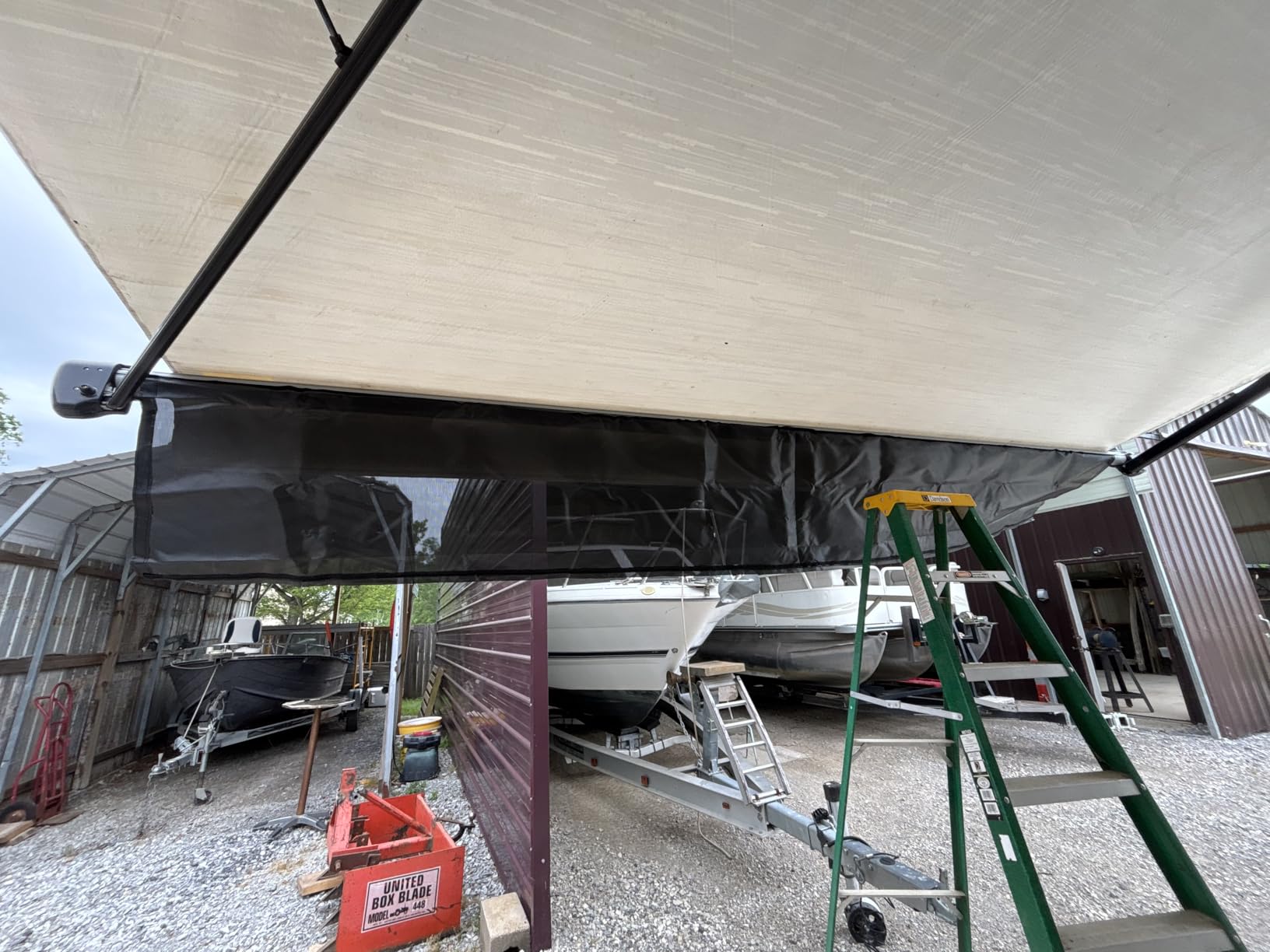 RV Awning Sun Shade Screen 8'x17'3''(Fit for 18' Awning),Black Mesh Shade Screen with Zipper,Universal Trailer Camper Awning Screen with Complete Kits,Improves Shadow and Privacy. customer photo 1
