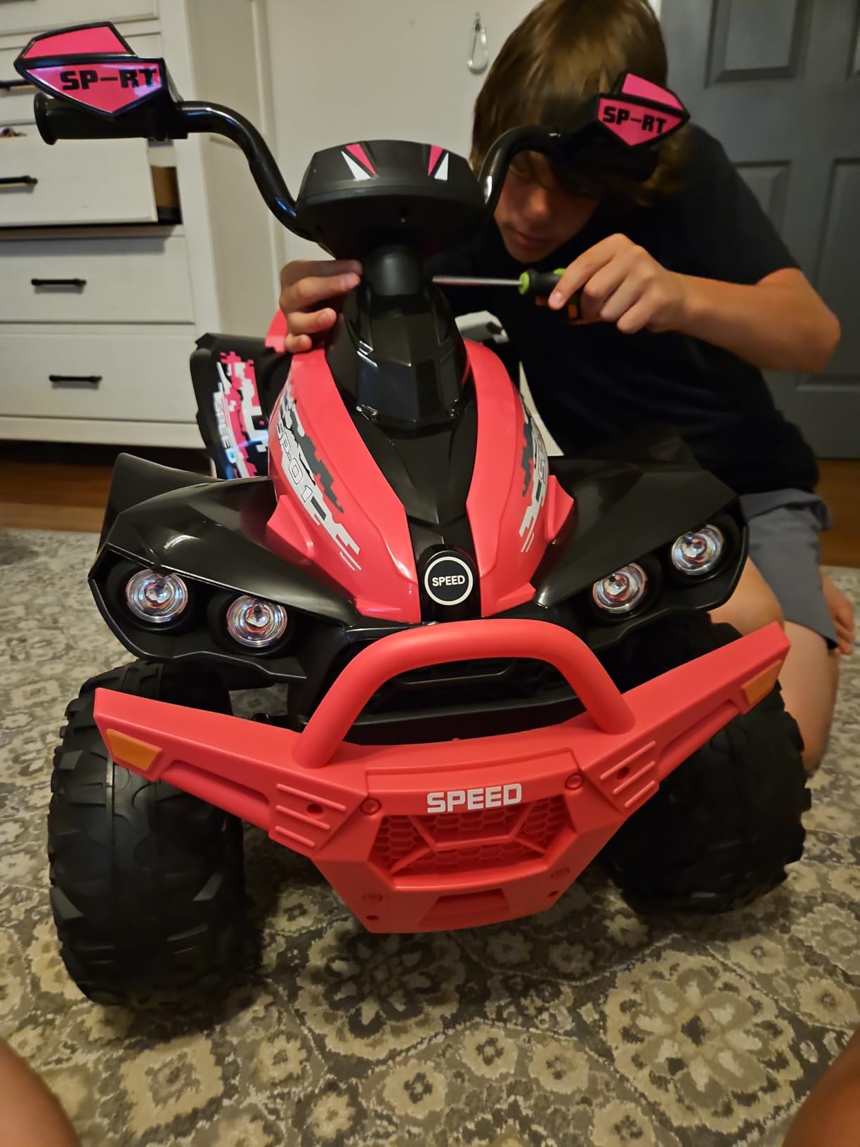 INFANS Kids ATV, 12V 4 Wheeler Ride on Toy, Dark Black customer photo 2