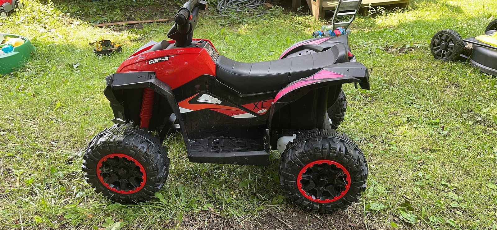 Aosom 12V Kids ATV Quad Car, 4 Wheeler, Forward & Backward Function, Pink customer photo 2