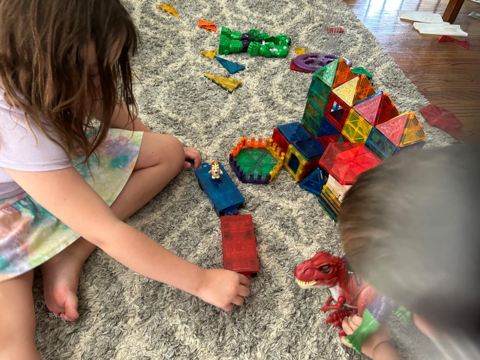 Jasonwell 110PCS Magnetic Tiles Building Blocks Set for Boys Girls Preschool Educational Magnet Construction Kit Stacking STEM Toys Christmas Birthday Gifts for Kids Toddlers 3 4 5 6 7 8 9 + Year Old customer photo 2