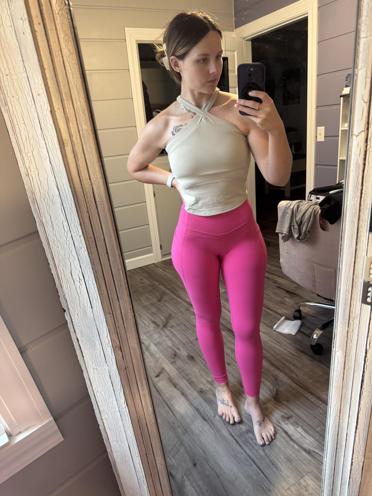 IUGA Compression Leggings with Pockets for Women Tummy Control Yoga Pants customer photo 1