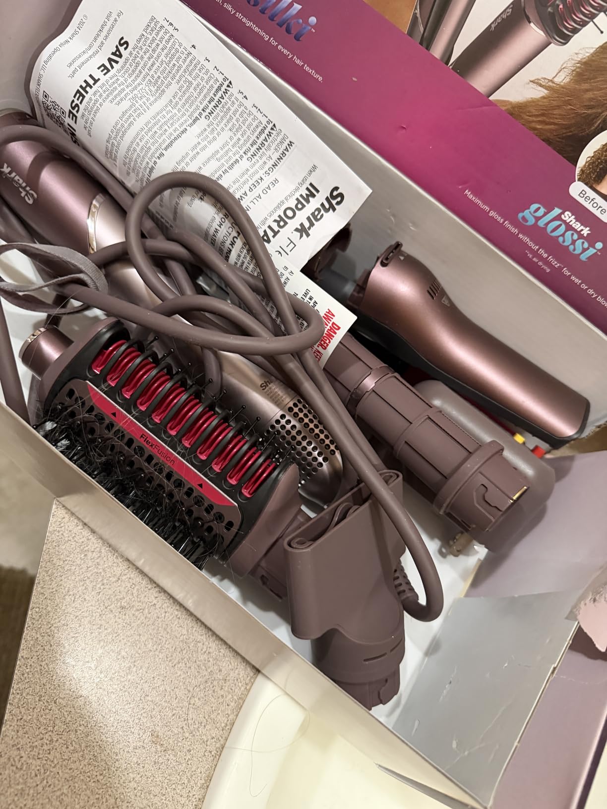 Shark FlexFusion Ceramic Air Styler, Straightener+Curler, Blush, HD641S customer photo 1