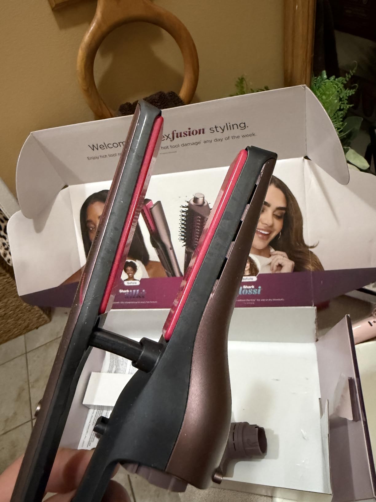Shark FlexFusion Ceramic Air Styler, Straightener+Curler, Blush, HD641S customer photo 2