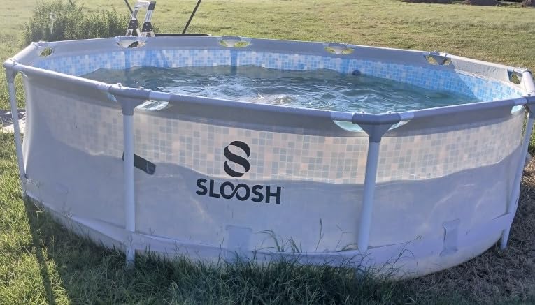 SLOOSH Round Above Ground Pool - 15ft x 42inch Outdoor Round Frame Above Ground Swimming Pool Set Kiddie Pool for Kids Adults with Filter Pump Ladder customer photo 2