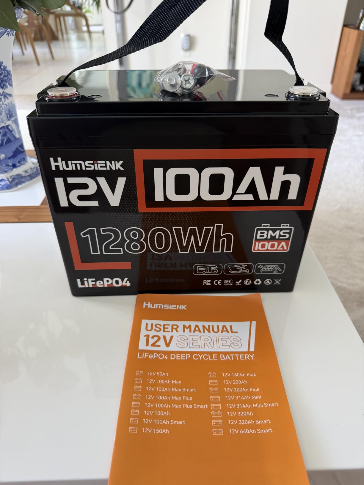 HumsiENK 12V 100Ah LiFePO4 Lithium Battery, 1280Wh Energy Built-in 100A BMS customer photo 2