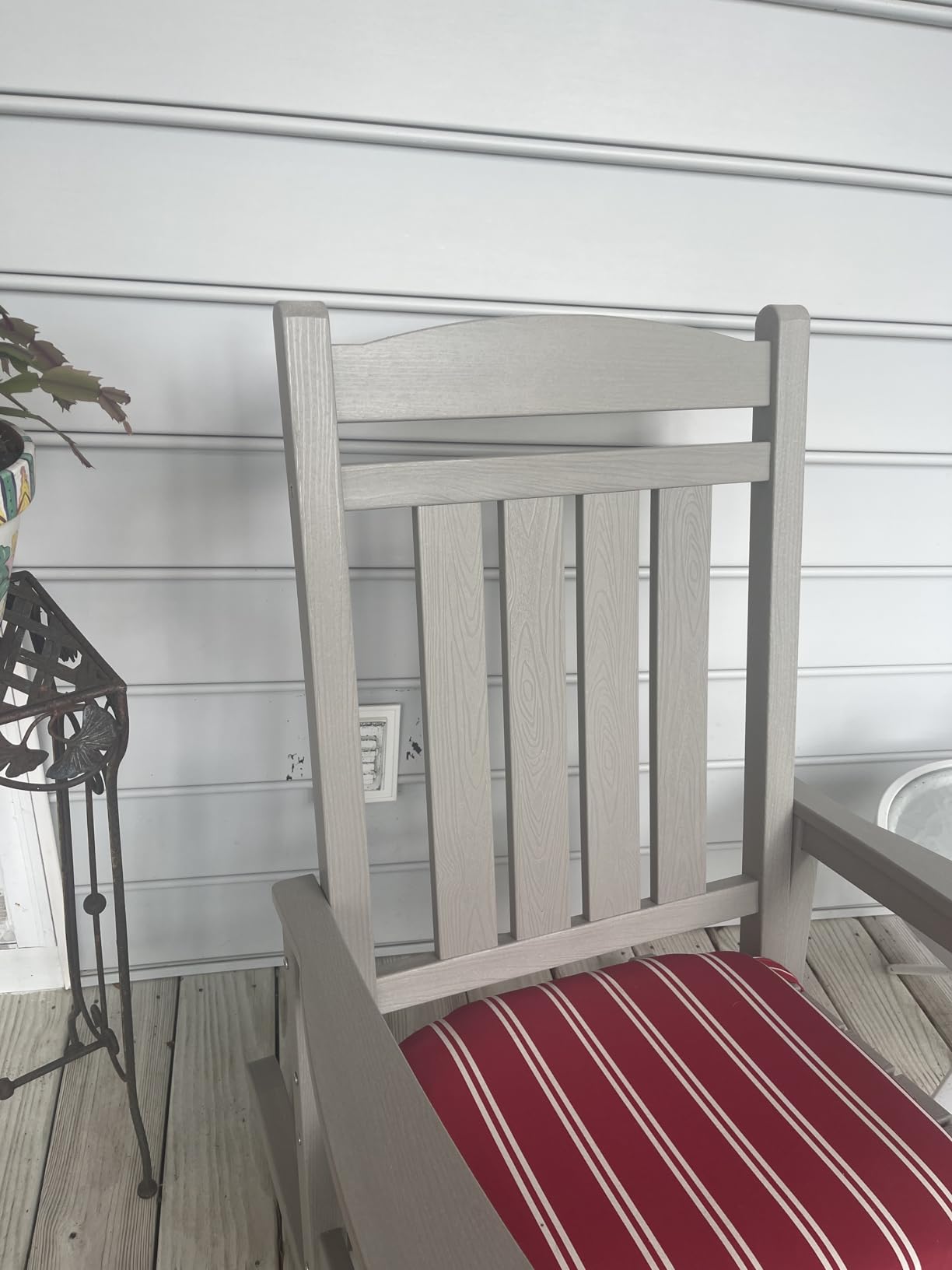 KINGYES Oversized Outdoor Rocking Chairs Set of 2, HDPE Porch Rockers, Gray customer photo 1