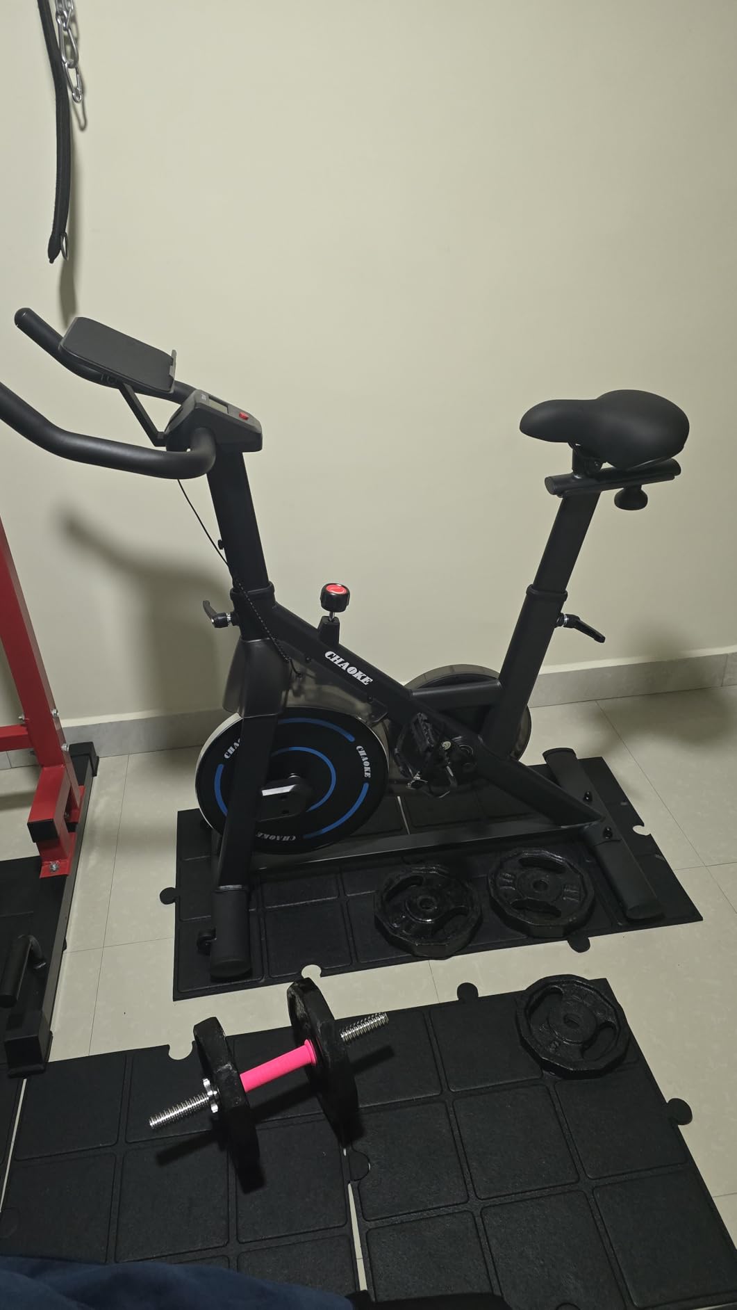Exercise Bike, CHAOKE Quiet Adjustable Magnetic Resistance Stationary Bike for Home Cardio with App Compatible, 300LB Weight Capacity Indoor Cycling Bike with Comfortable Seat & Digital Display customer photo 1