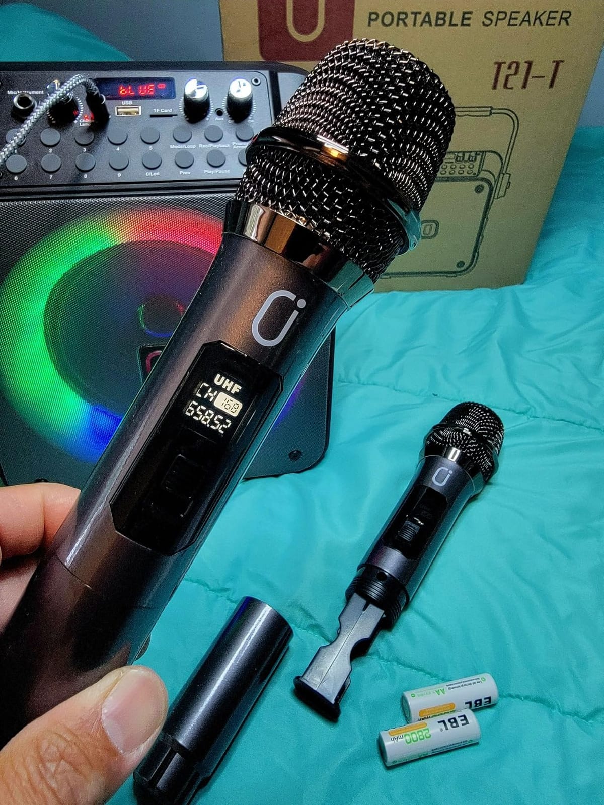 HWWR Karaoke Machine with 2 Mics for Adults & Kids, Stage Subwoofers Set customer photo 1